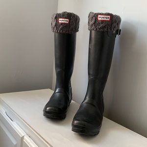 Hunter boots with Hunter socks